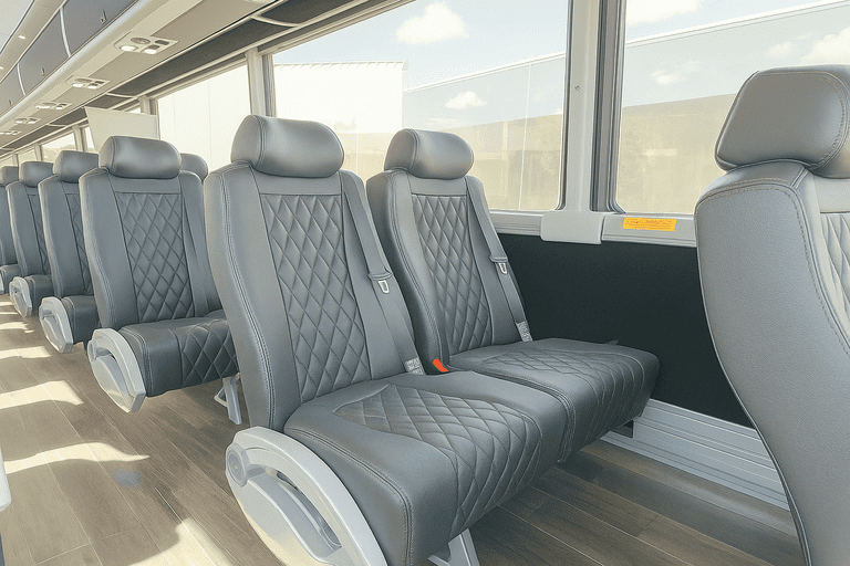 interior of Largo Minibus Company charter bus