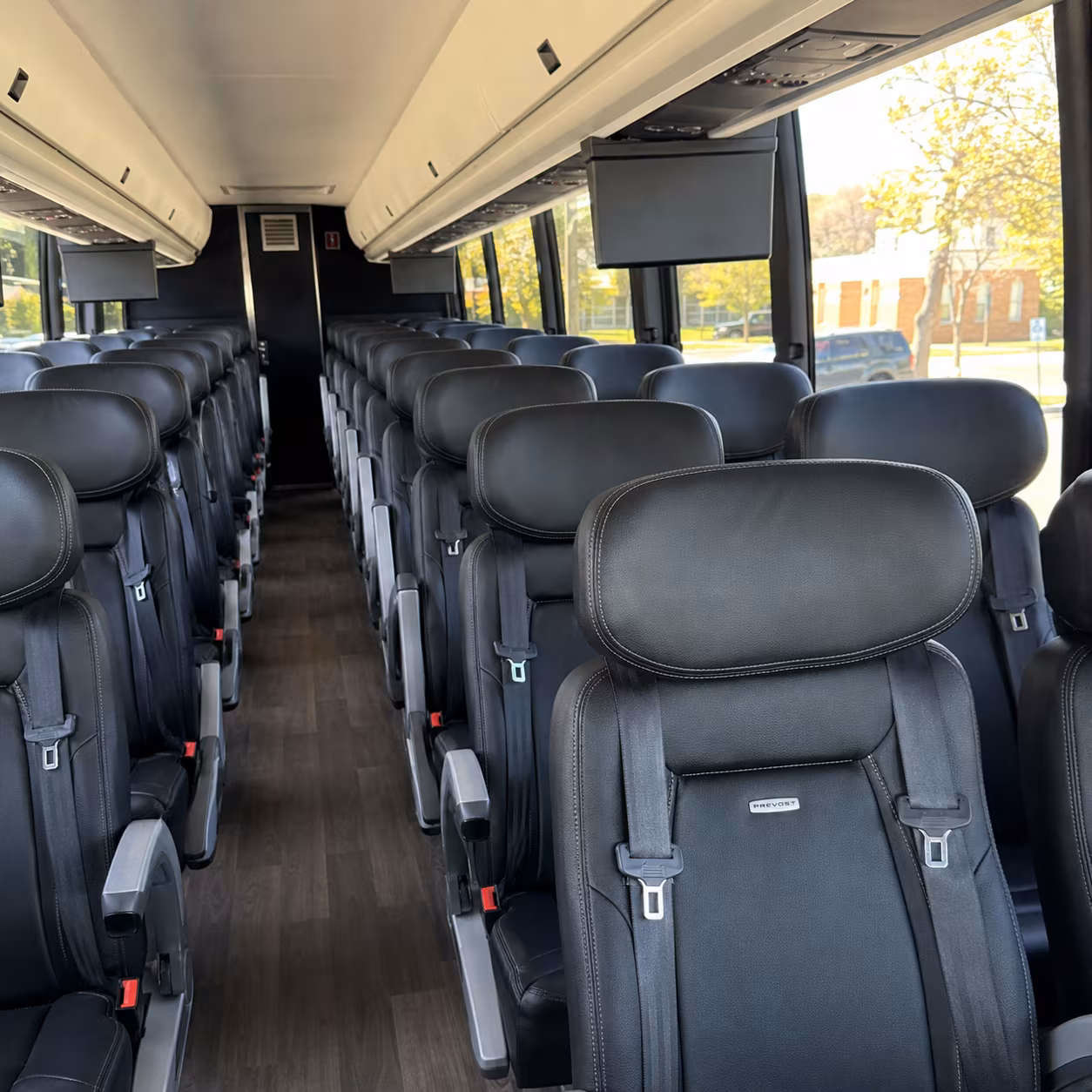largo 45 passenger charter bus inside