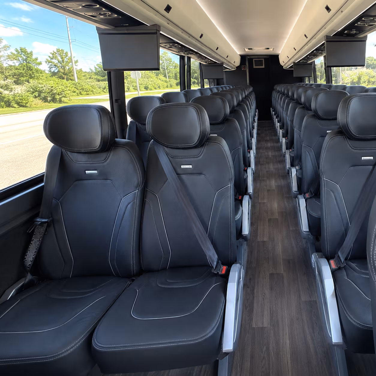 largo 47 passenger charter bus inside